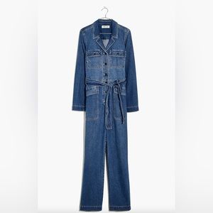 Madewell Denim Tie-Waist Jumpsuit in Claireville Wash